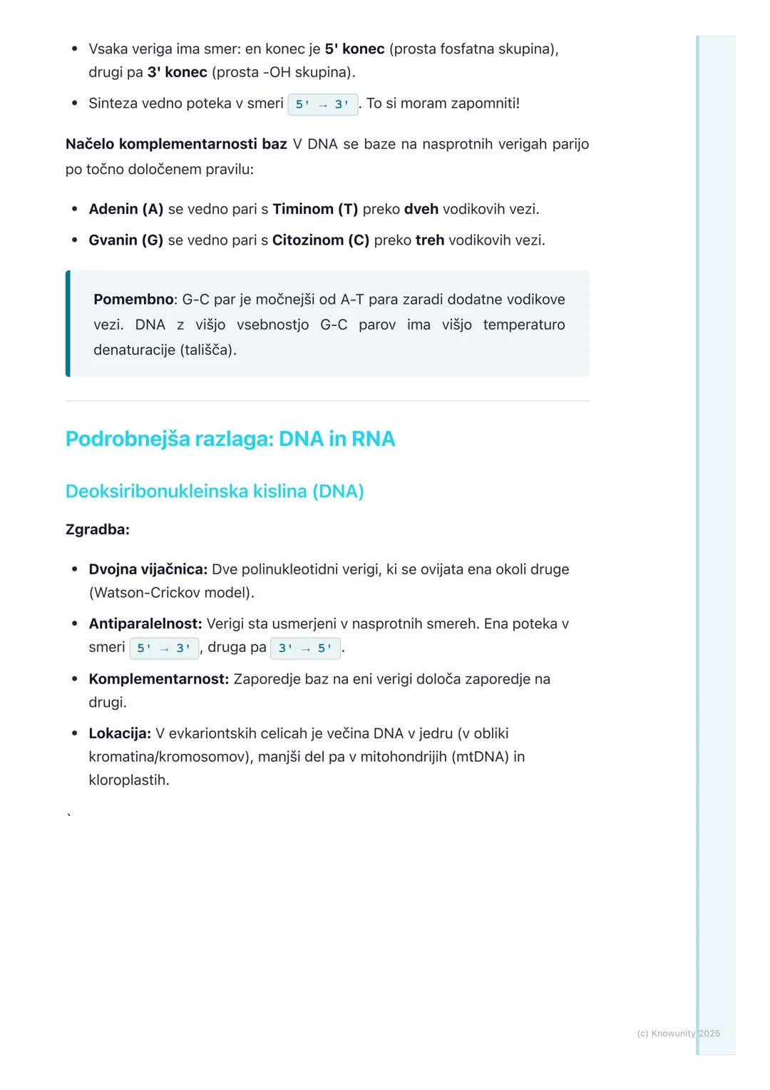 # Nukleinske kisline

Splošni uvod v nukleinske kisline

Nukleinske kisline so ključne makromolekule za vsa živa bitja. So polimeri,
sestavl
