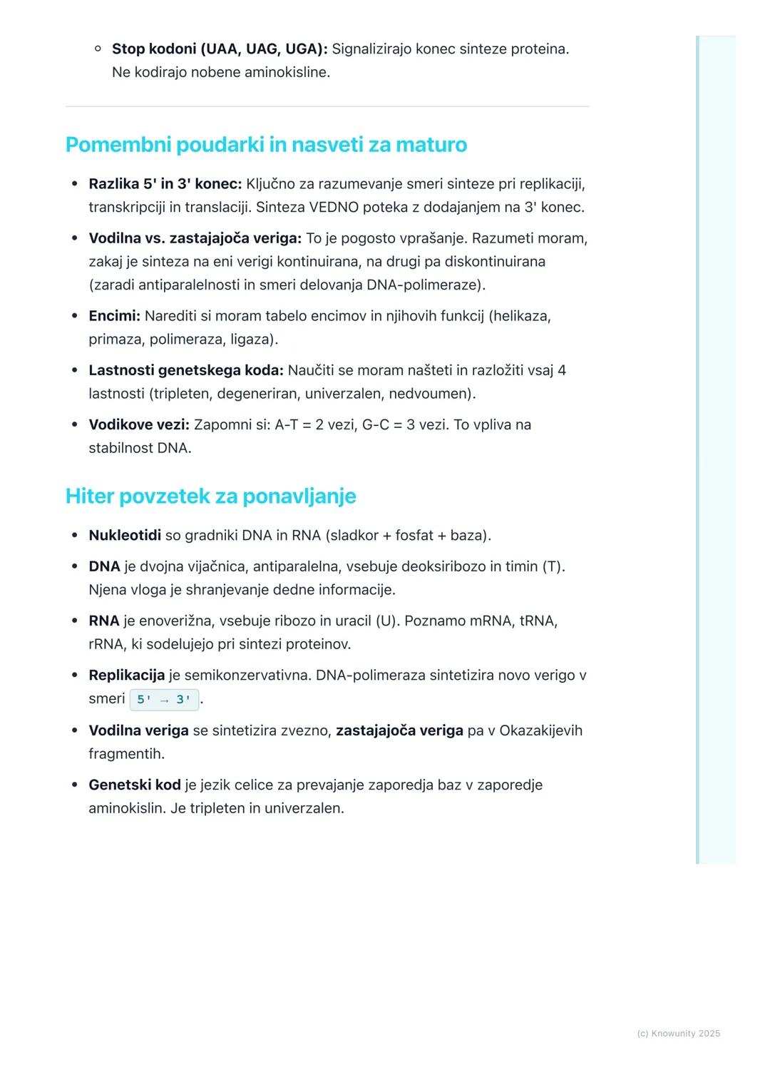 # Nukleinske kisline

Splošni uvod v nukleinske kisline

Nukleinske kisline so ključne makromolekule za vsa živa bitja. So polimeri,
sestavl