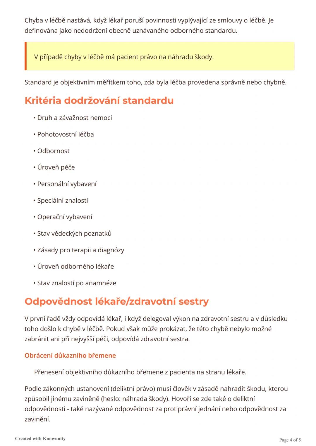 # Smlouva o léčbě

Přehled právních aspektů smlouvy o léčbě mezi lékařem a pacientem, včetně povinností
obou stran, práv pacienta a odpovědn