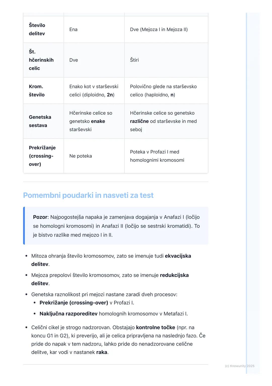 # Celični cikel in delitev celic

Splošno o celičnem ciklu

Celični cikel je urejen proces, skozi katerega gre celica od svojega nastanka do