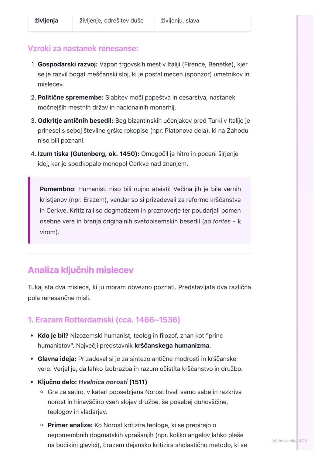 # Renesansa in humanizem

Uvod v renesanso in humanizem

Renesansa je obdobje v evropski zgodovini (približno 14. do 16. stoletje), ki
označ