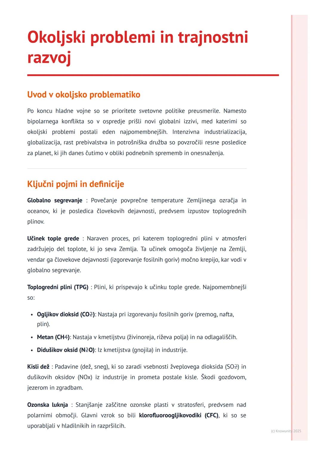 # Okoljski problemi in trajnostni
razvoj

Uvod v okoljsko problematiko

Po koncu hladne vojne so se prioritete svetovne politike preusmerile