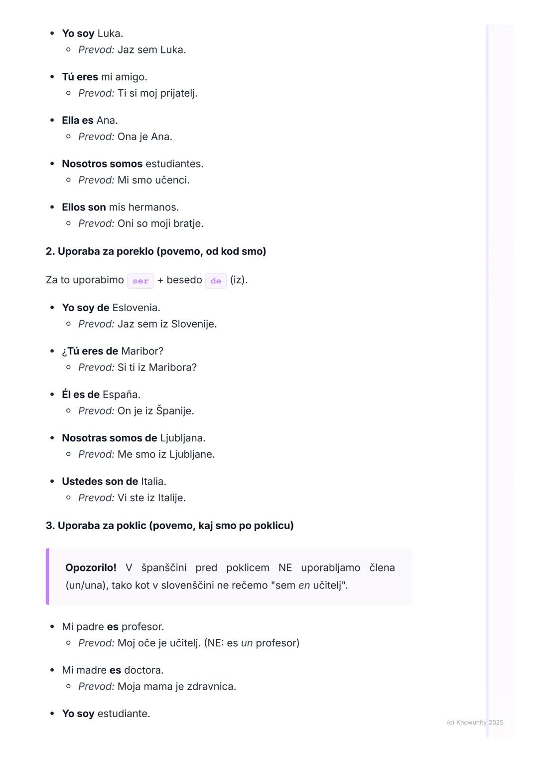 # Glagol 'Ser' (biti)

Uvod v glagol 'ser'

Glagol ser je eden najpomembnejših glagolov v španščini. Pomeni "biti".
Uporabljamo ga, da povem