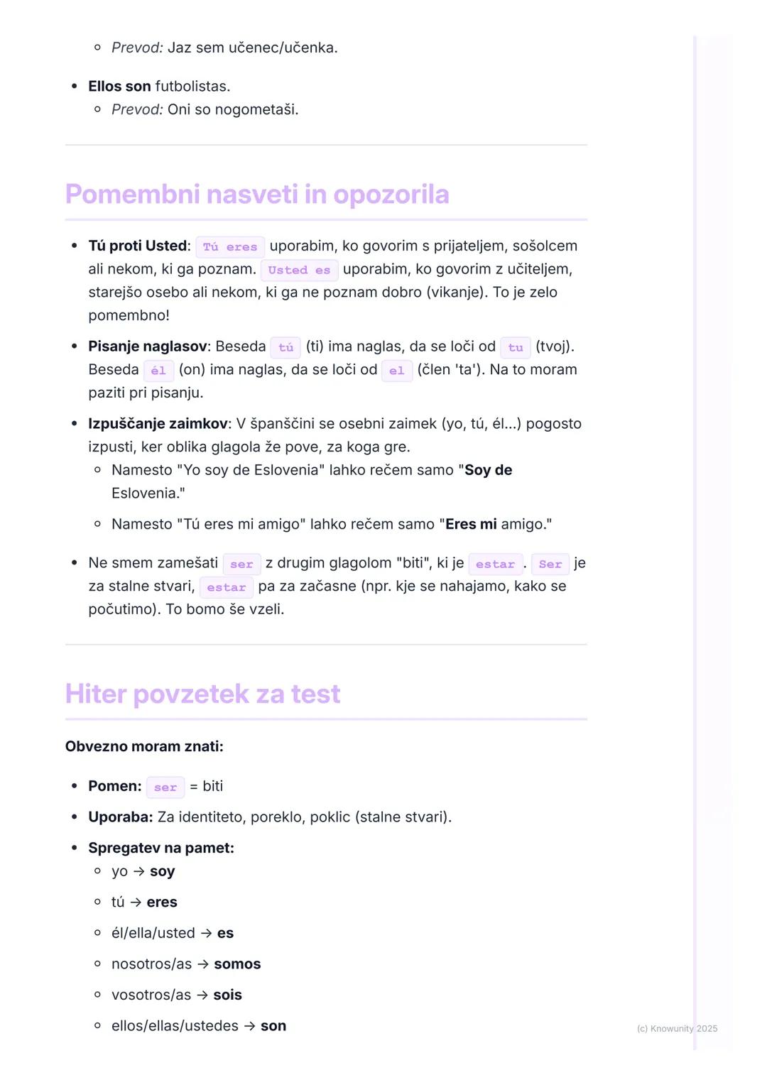 # Glagol 'Ser' (biti)

Uvod v glagol 'ser'

Glagol ser je eden najpomembnejših glagolov v španščini. Pomeni "biti".
Uporabljamo ga, da povem