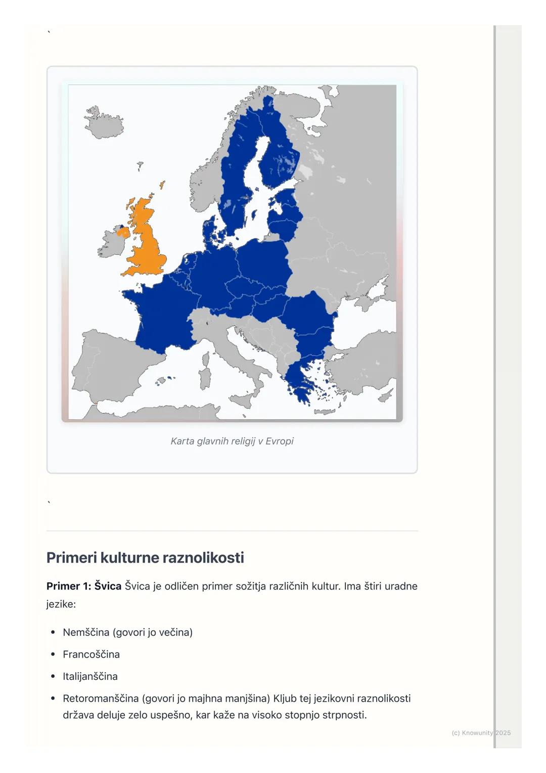 # Prebivalstvo in kulturna
raznolikost Evrope

Razporeditev prebivalstva v Evropi

Evropa je gosto poseljen kontinent, ampak prebivalstvo ni