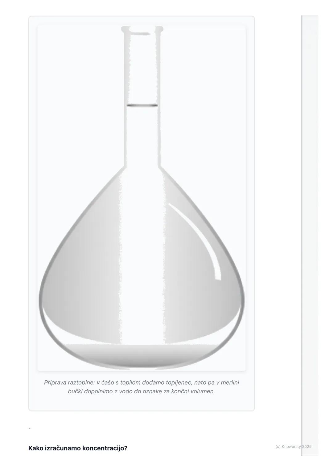 # Koncentracija raztopin
(molska koncentracija)

Uvod v molsko koncentracijo

Koncentracija nam pove, kako "močna" je neka raztopina. Na pri