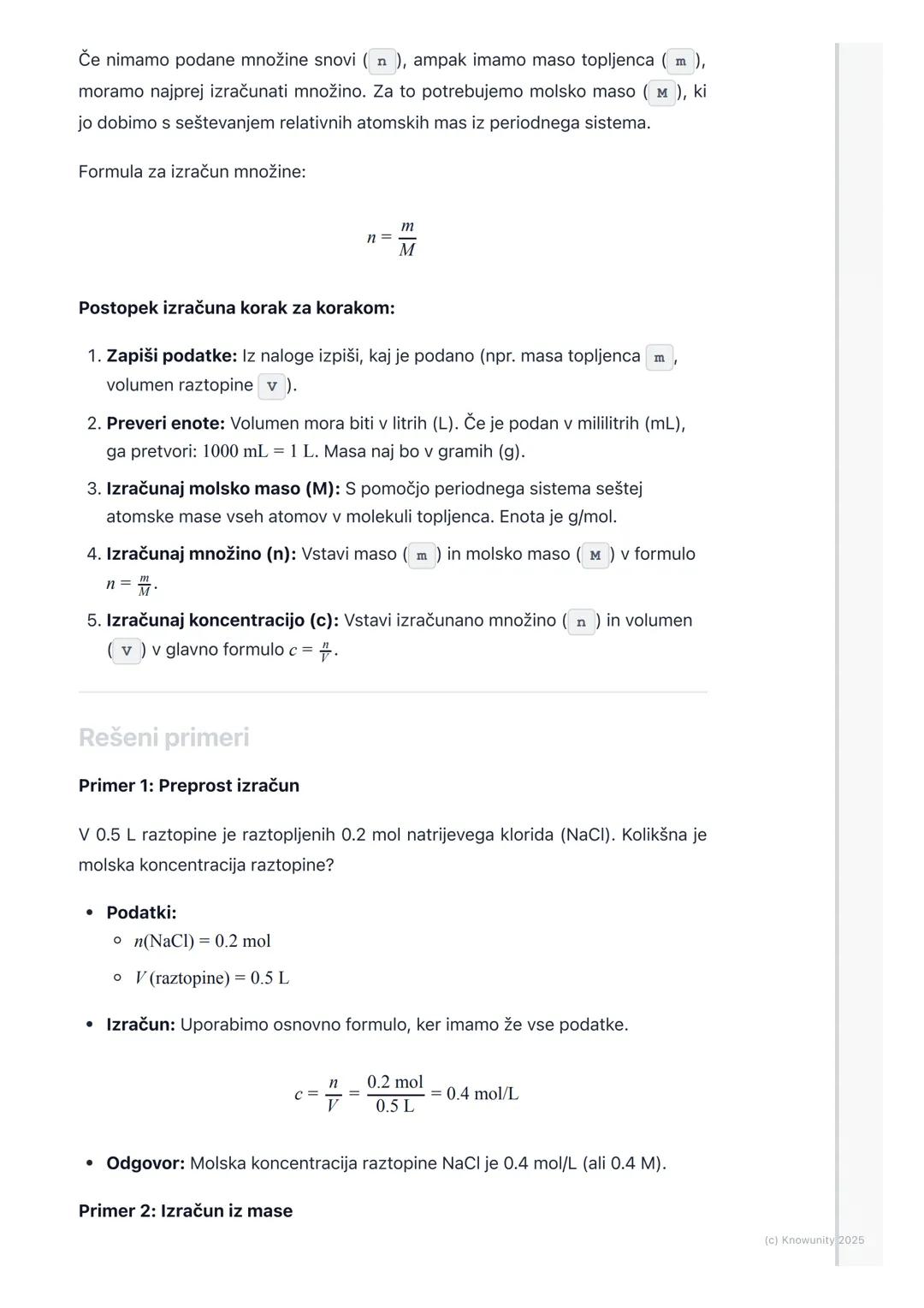 # Koncentracija raztopin
(molska koncentracija)

Uvod v molsko koncentracijo

Koncentracija nam pove, kako "močna" je neka raztopina. Na pri