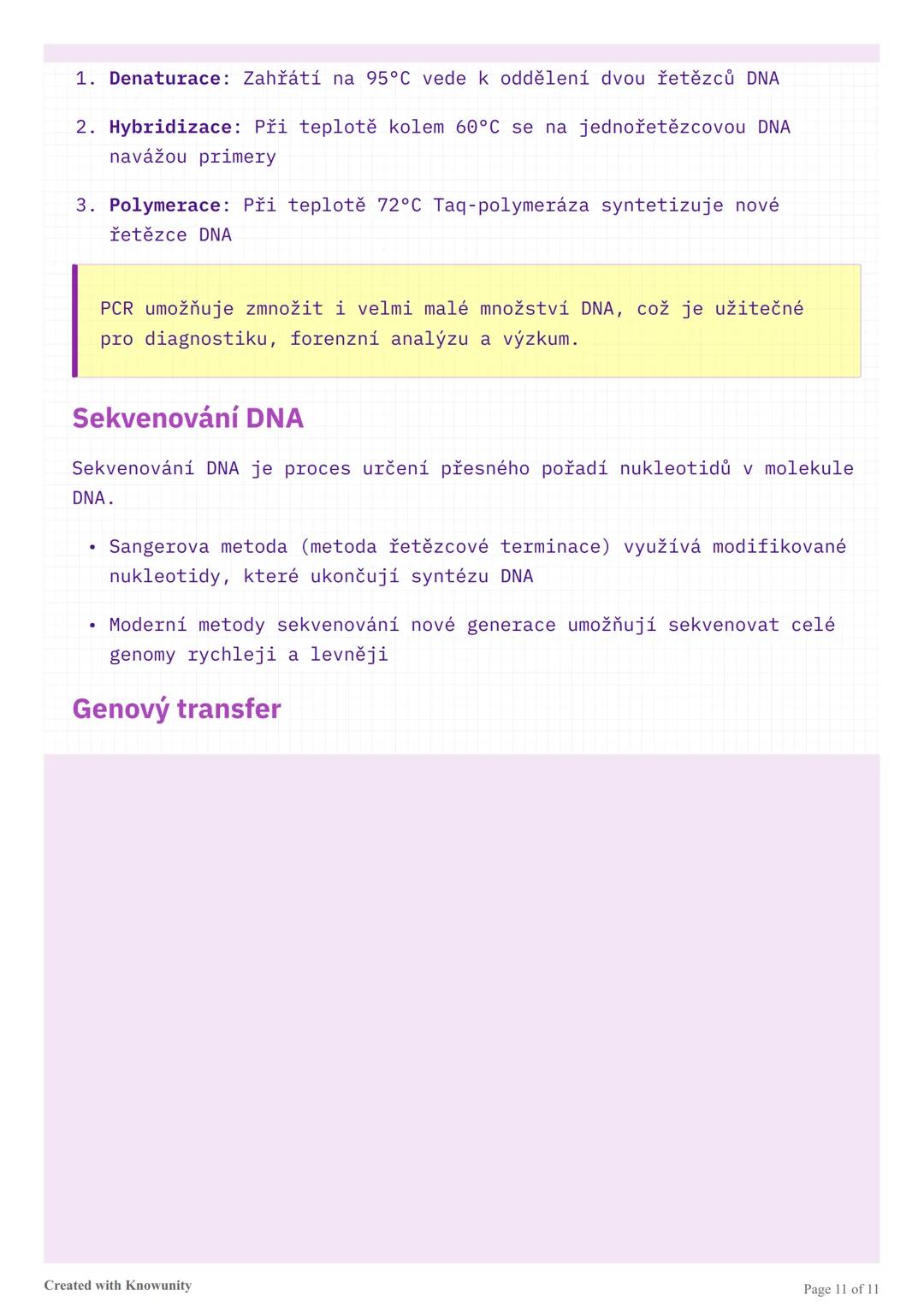 Genetika - studijní přehled pro
maturitu
Komplexní přehled genetiky zahrnující DNA, replikaci, transkripci,
translaci, genovou regulaci, mut