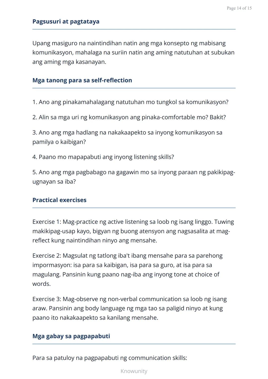 Pag-unlad ng Sarili at Pakikipagkapwa: Mabisang Komunikasyon
Pagkatuto ng mga estratehiya sa mabisang
komunikasyon at pakikipagkapwa
Mga Lay