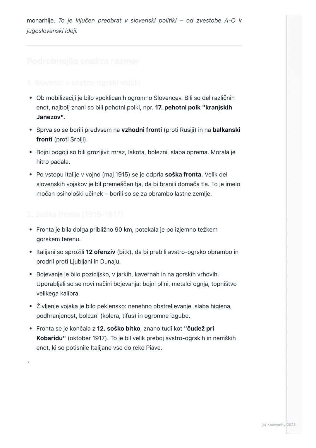 # Slovenci v Avstro-Ogrski med
vojno

Uvod: Slovenci na začetku vojne

Ob izbruhu prve svetovne vojne leta 1914 so bili Slovenci del Avstro-