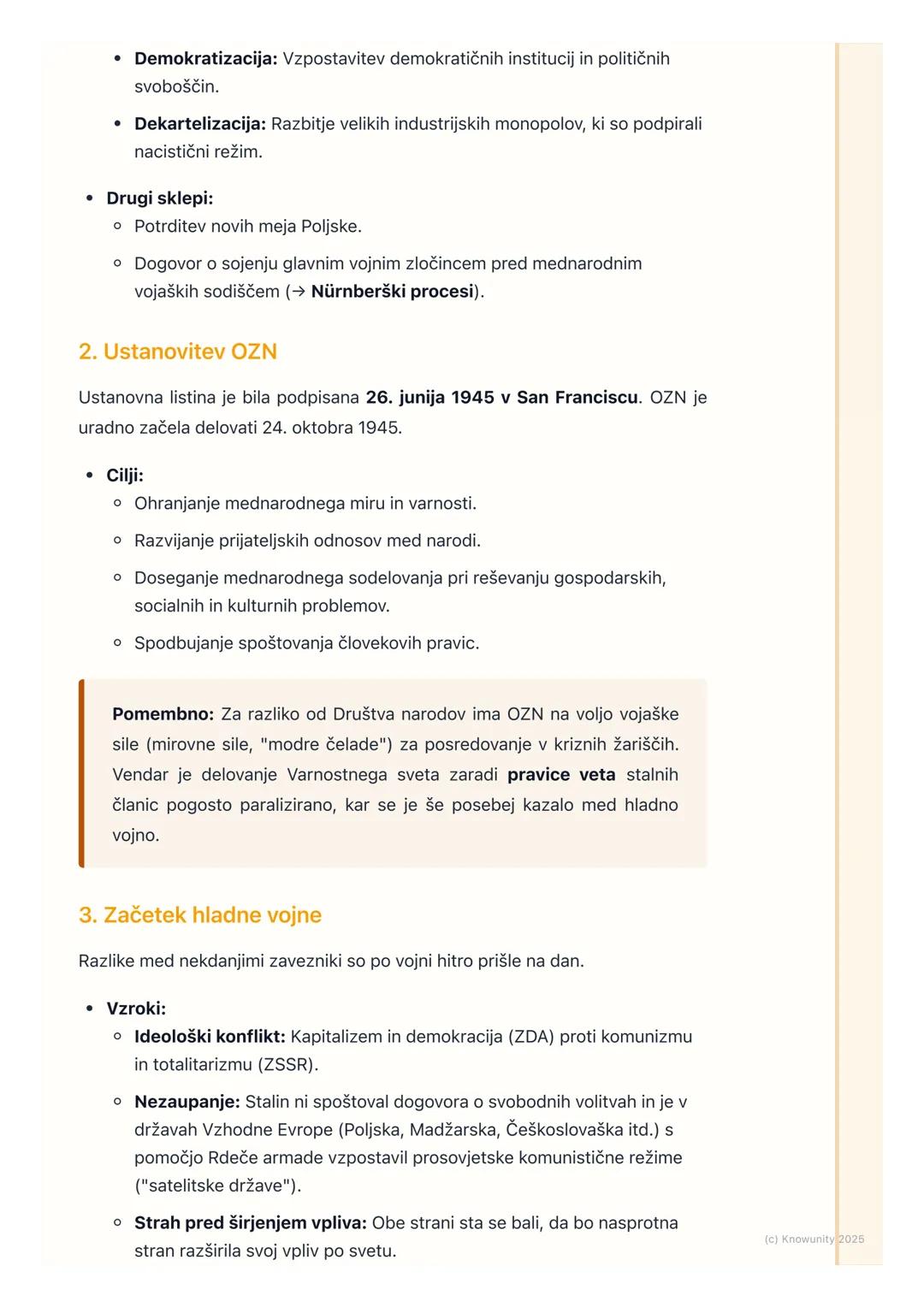 # Konec vojne in posledice

Konec vojne in nov svetovni red

Konec 2. svetovne vojne ni prinesel trajnega miru, ampak je postavil temelje za