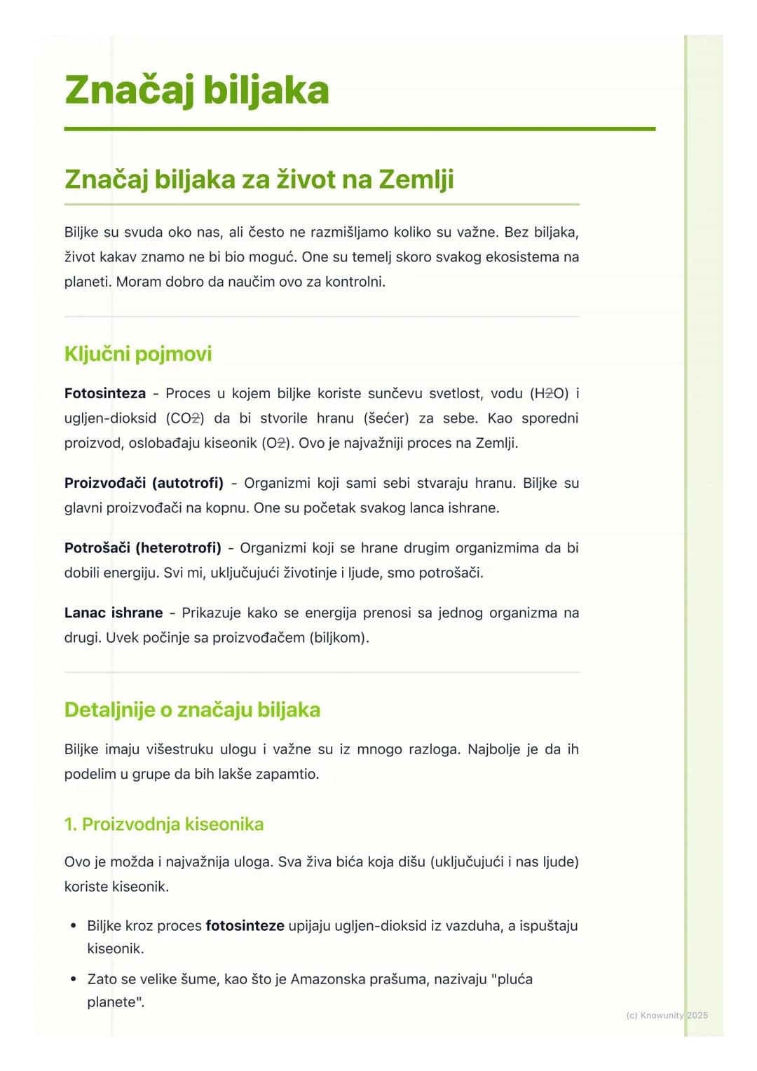 # Značaj biljaka

# Značaj biljaka za život na Zemlji

Biljke su svuda oko nas, ali često ne razmišljamo koliko su važne. Bez biljaka,
život