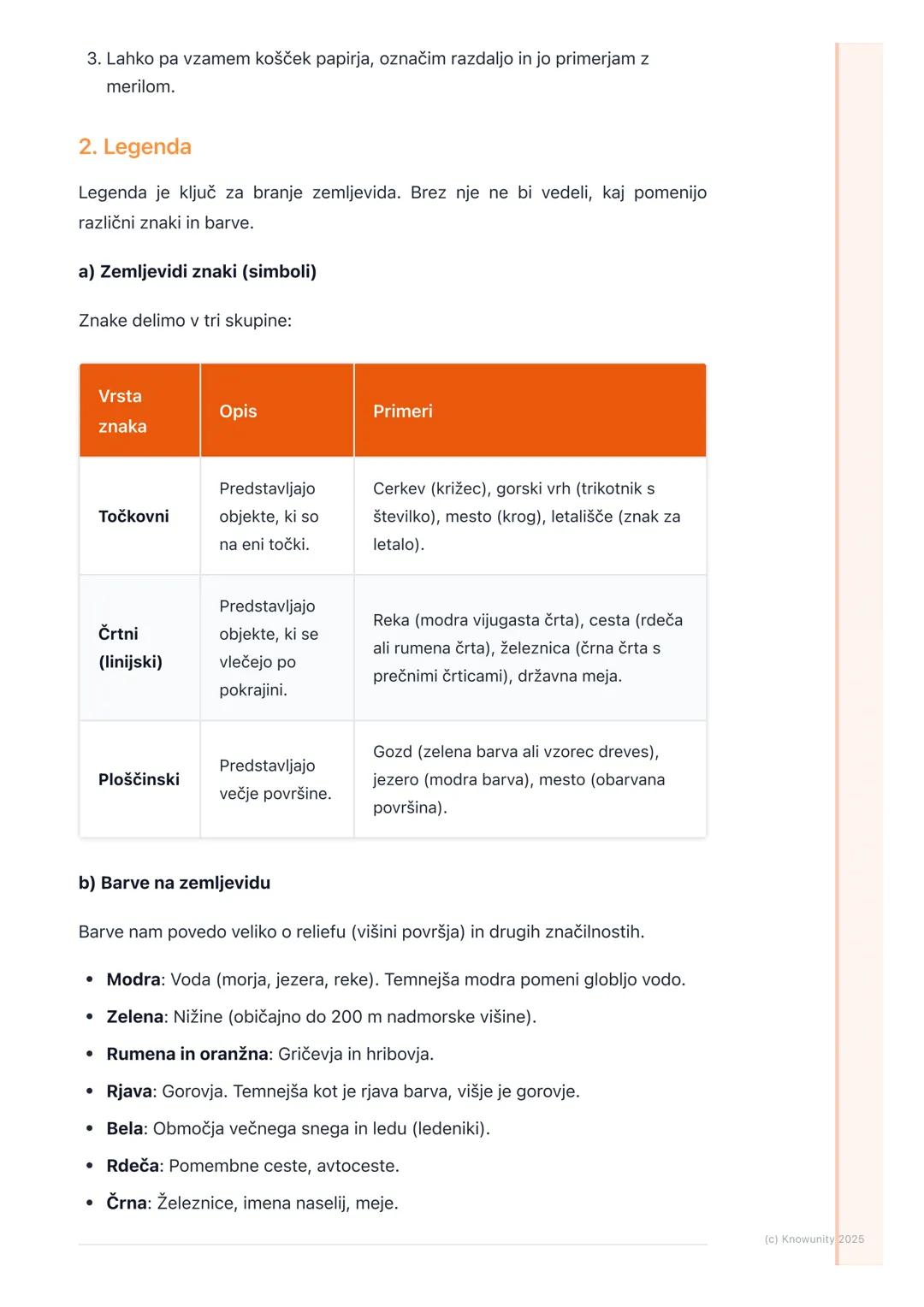# Merilo in legenda na
zemljevidu

Uvod v merilo in legendo

Zemljevidi so pomanjšani prikazi sveta. Ker ne moremo narisati Slovenije v
njen