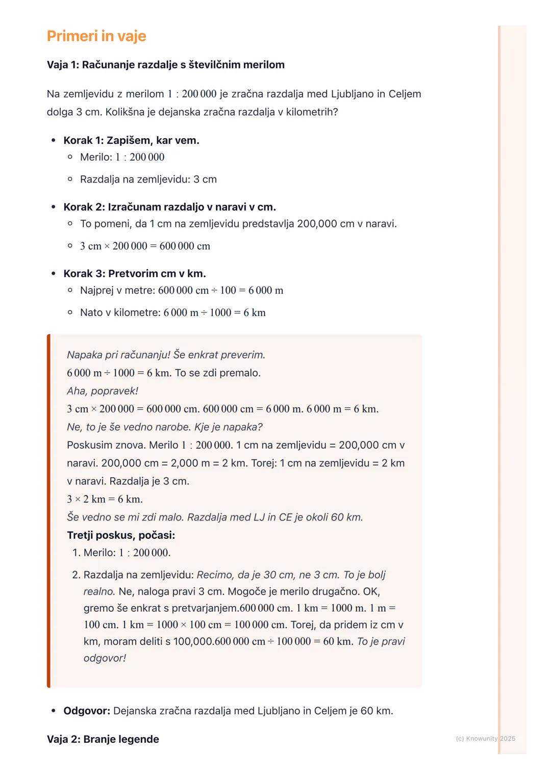 # Merilo in legenda na
zemljevidu

Uvod v merilo in legendo

Zemljevidi so pomanjšani prikazi sveta. Ker ne moremo narisati Slovenije v
njen