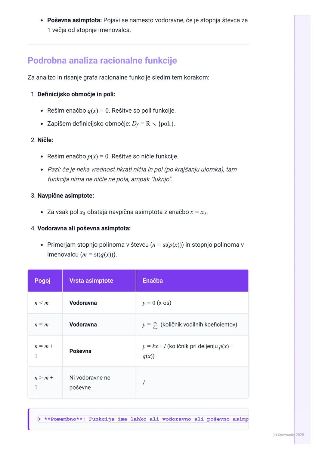 # Racionalne funkcije

Uvod v racionalne funkcije

Racionalna funkcija je funkcija, ki je določena kot kvocient dveh polinomov.
Splošna obli