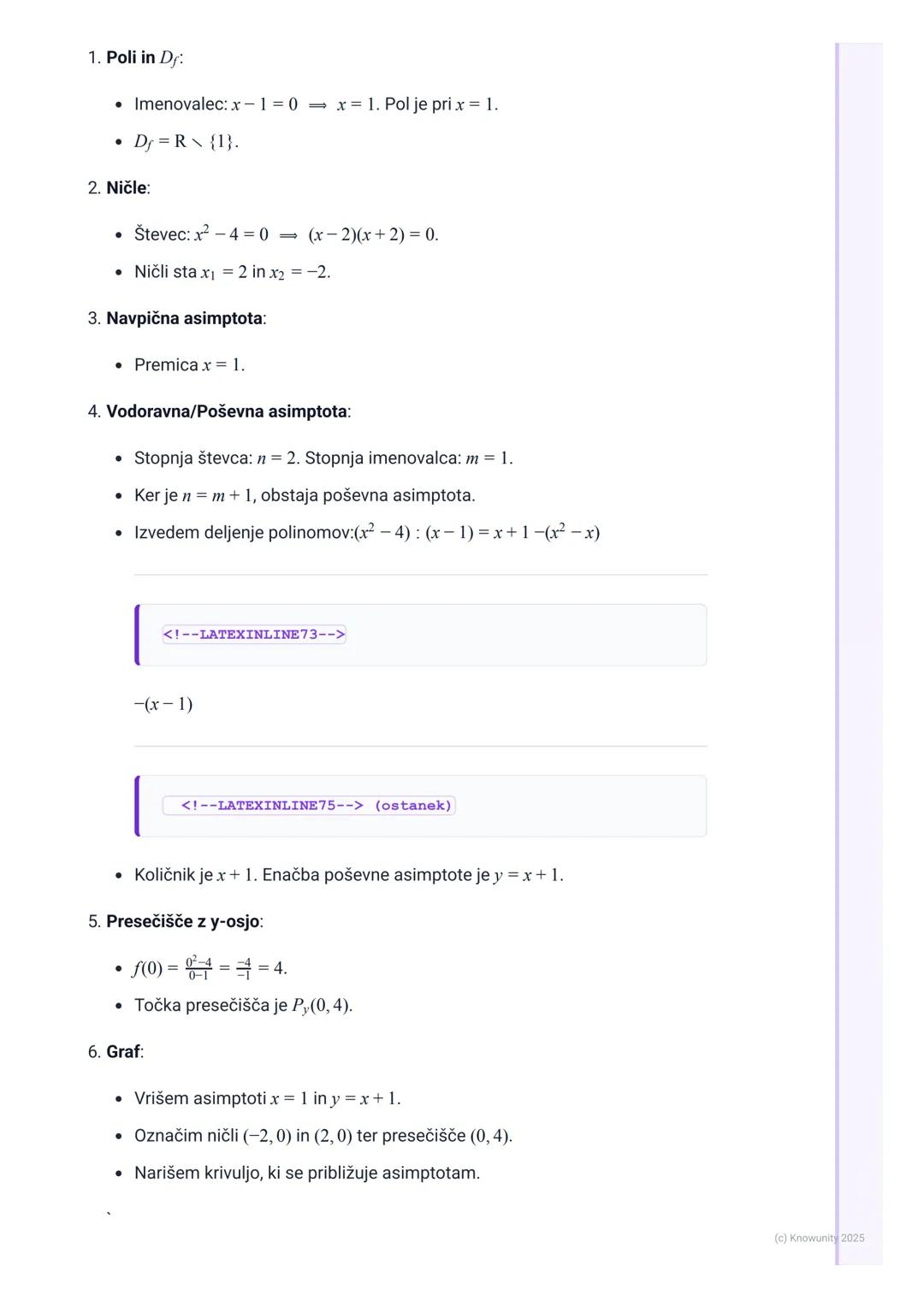 # Racionalne funkcije

Uvod v racionalne funkcije

Racionalna funkcija je funkcija, ki je določena kot kvocient dveh polinomov.
Splošna obli