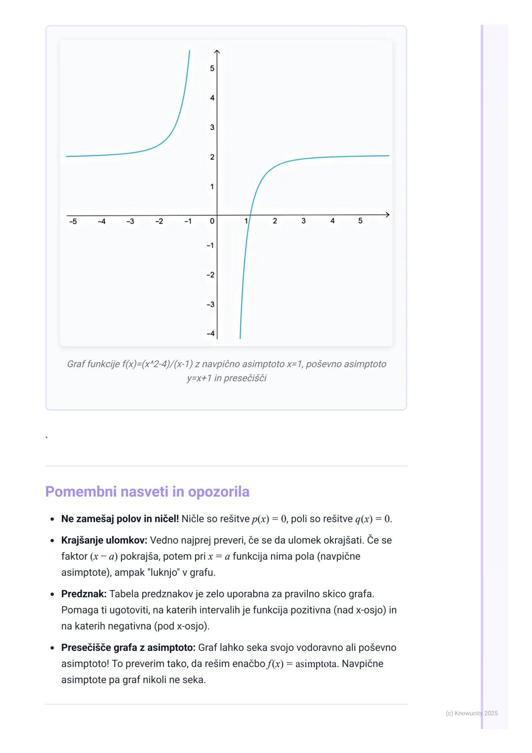 # Racionalne funkcije

Uvod v racionalne funkcije

Racionalna funkcija je funkcija, ki je določena kot kvocient dveh polinomov.
Splošna obli