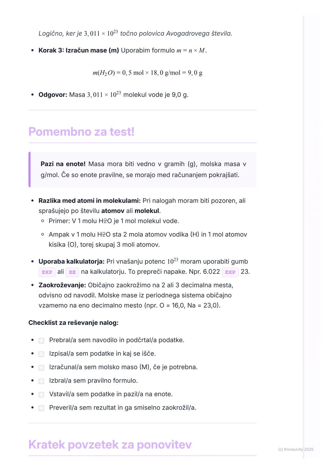 # Avogadrovo število

Uvod v Avogadrovo število

Atomi in molekule so izjemno majhni, zato jih ne moremo šteti posamično. V
kemiji zato potr