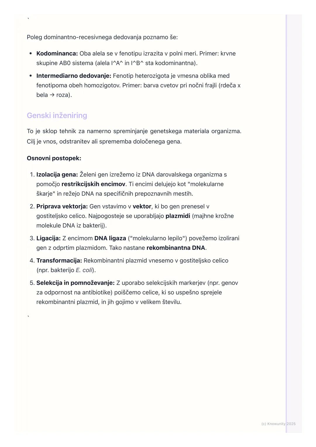 # Genetika in biotehnologija

Pregled in uvod

Genetika in biotehnologija sta ključni področji sodobne biologije. Ukvarjata se z
dedovanjem,