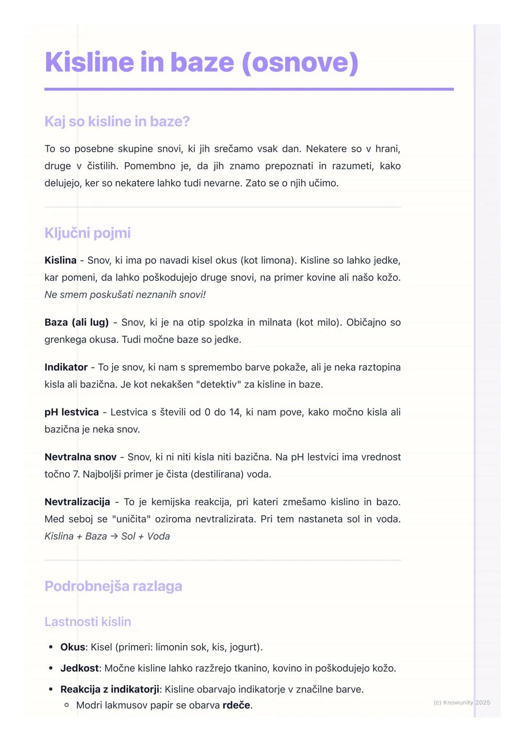 # Kisline in baze (osnove)

Kaj so kisline in baze?

To so posebne skupine snovi, ki jih srečamo vsak dan. Nekatere so v hrani,
druge v čist