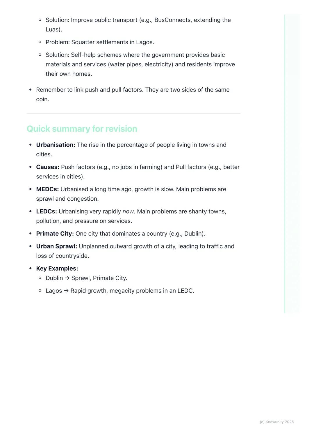 # Urban Settlement and
Urbanisation

An introduction to urban settlement

Urbanisation is the process where an increasing percentage of a co