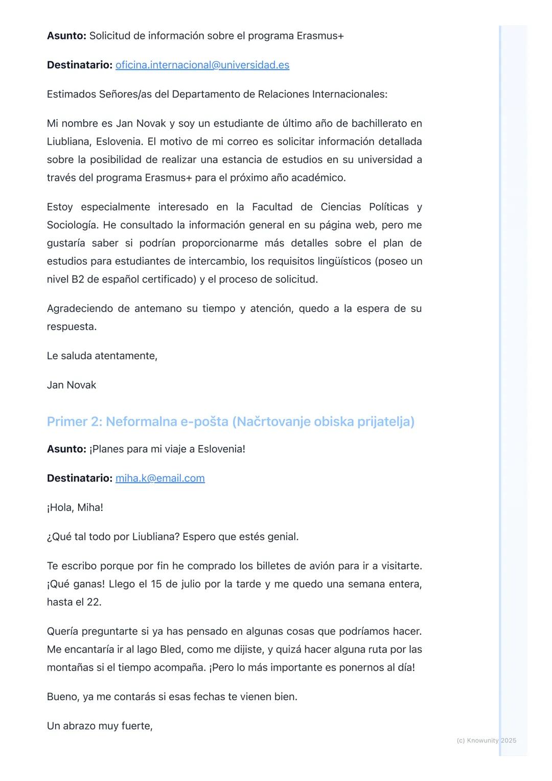 # Pisanje formalnih in
neformalnih pisem/e-pošte

Splošni pregled

Pisanje pisem in e-pošte v španščini je ključna veščina, ne samo za matur