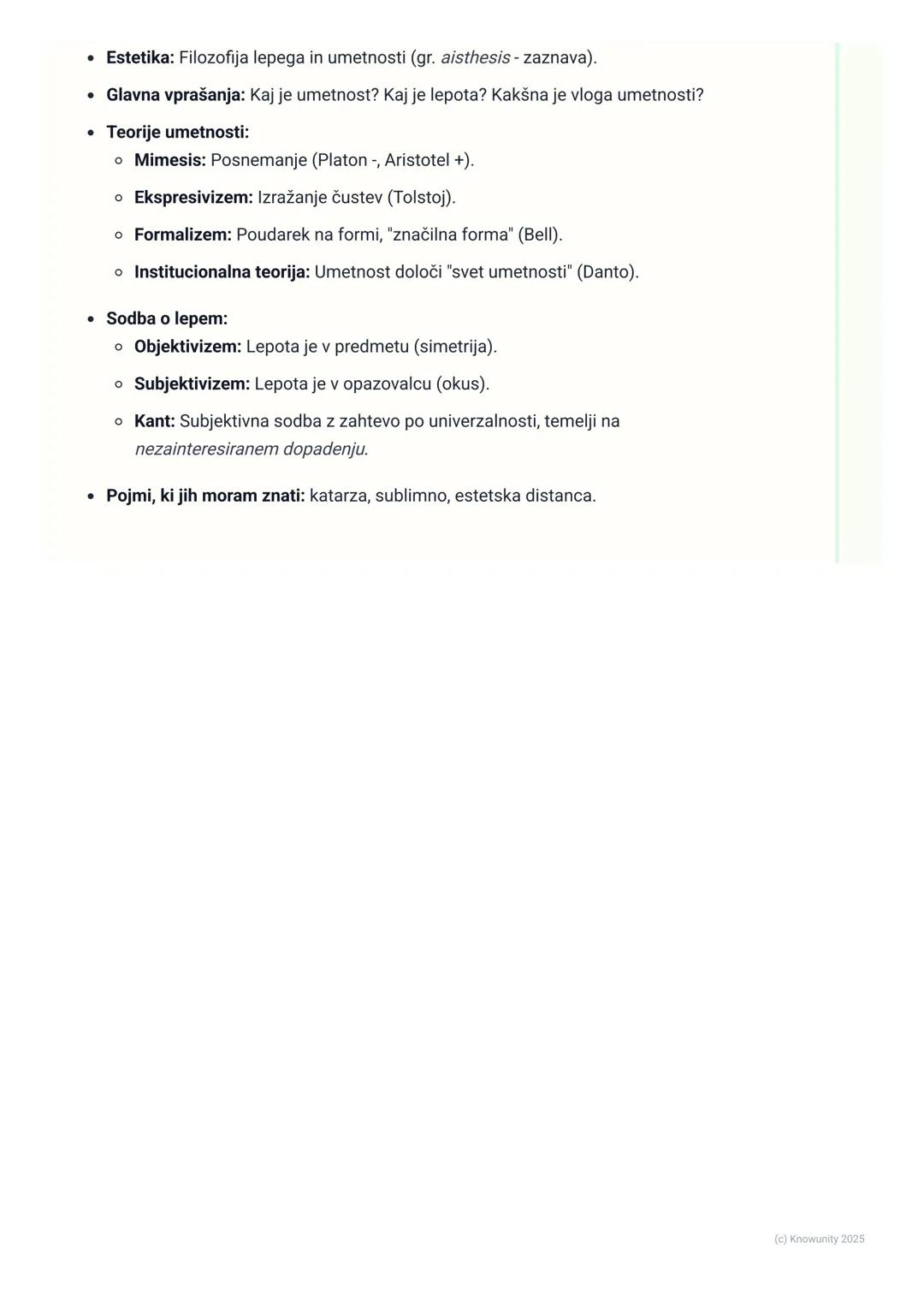 # Estetika in filozofija umetnosti

Uvod v estetiko

Estetika je veja filozofije, ki se ukvarja s preučevanjem lepega, umetnosti in
estetske