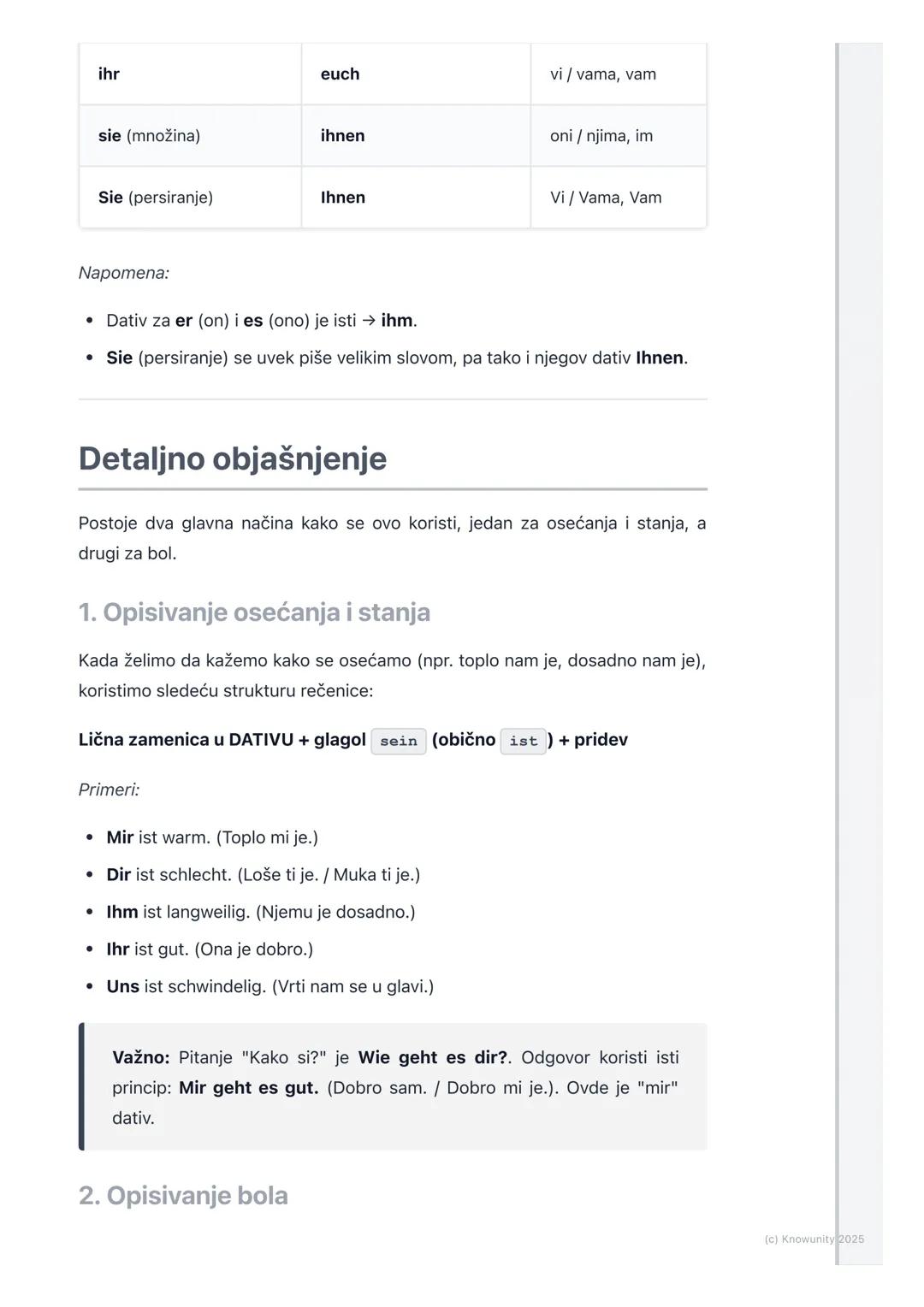 # Gramatika: Dativ sa ličnim
zamenicama

## Uvod u dativ sa ličnim zamenicama

Dativ je padež koji odgovara na pitanje Kome? ili čemu?. U ne