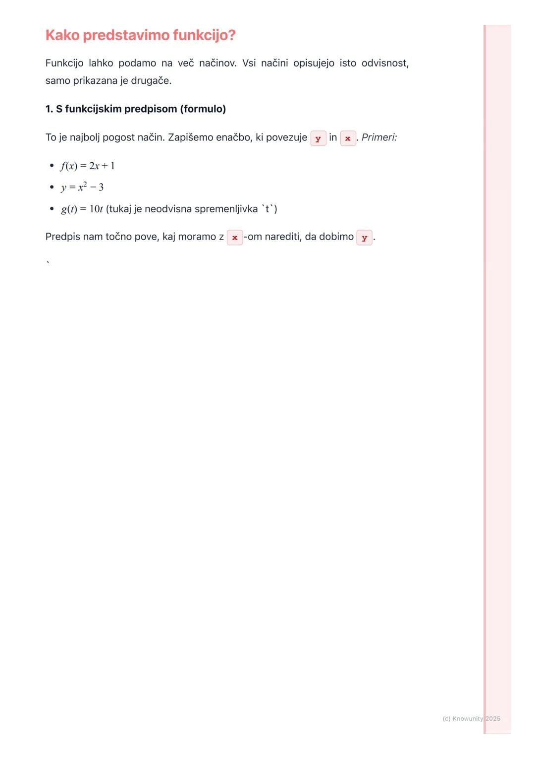 # Pojem funkcije

Kaj je funkcija?

Funkcija je kot nekakšen matematični "stroj". Vanj daš neko število (vhod), stroj
ga po določenem pravil