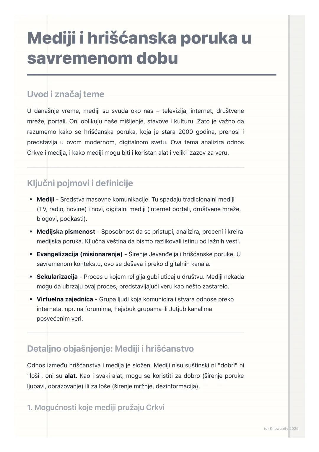 # Mediji i hrišćanska poruka u
savremenom dobu

Uvod i značaj teme

U današnje vreme, mediji su svuda oko nas televizija, internet, društven