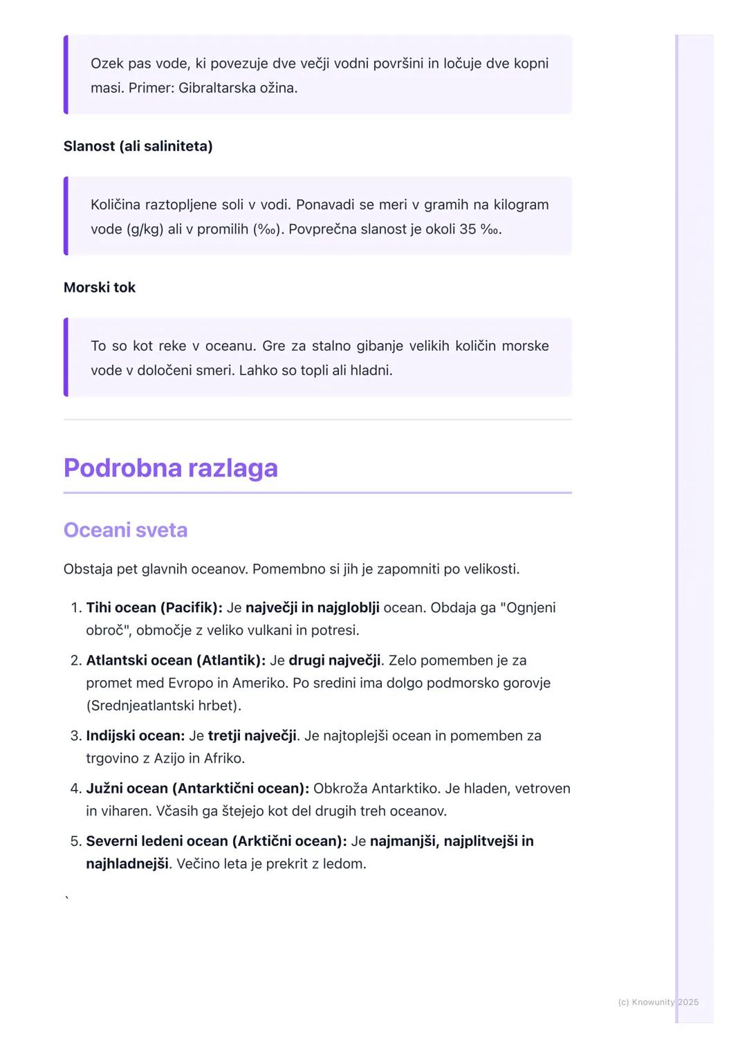 # Oceani in morja

Uvod v oceane in morja

Oceani in morja pokrivajo večino našega planeta, približno 71%. So ogromni
vodni prostori slane v
