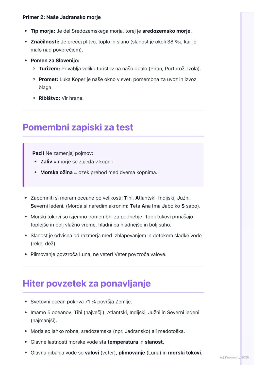 # Oceani in morja

Uvod v oceane in morja

Oceani in morja pokrivajo večino našega planeta, približno 71%. So ogromni
vodni prostori slane v