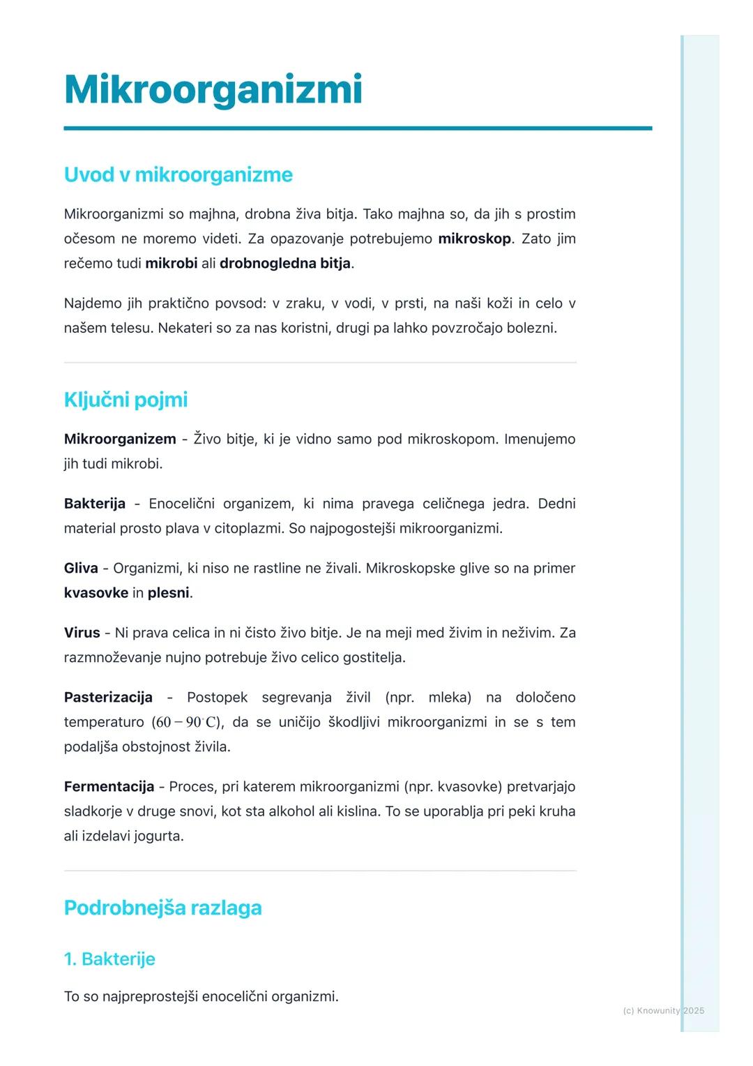 # Mikroorganizmi

Uvod v mikroorganizme

Mikroorganizmi so majhna, drobna živa bitja. Tako majhna so, da jih s prostim
očesom ne moremo vide