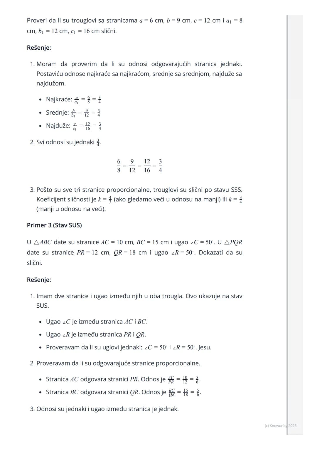 # Stavovi sličnosti trouglova
## Uvod u sličnost trouglova
Sličnost trouglova je važan koncept u geometriji. Dva trougla su slična ako
ima