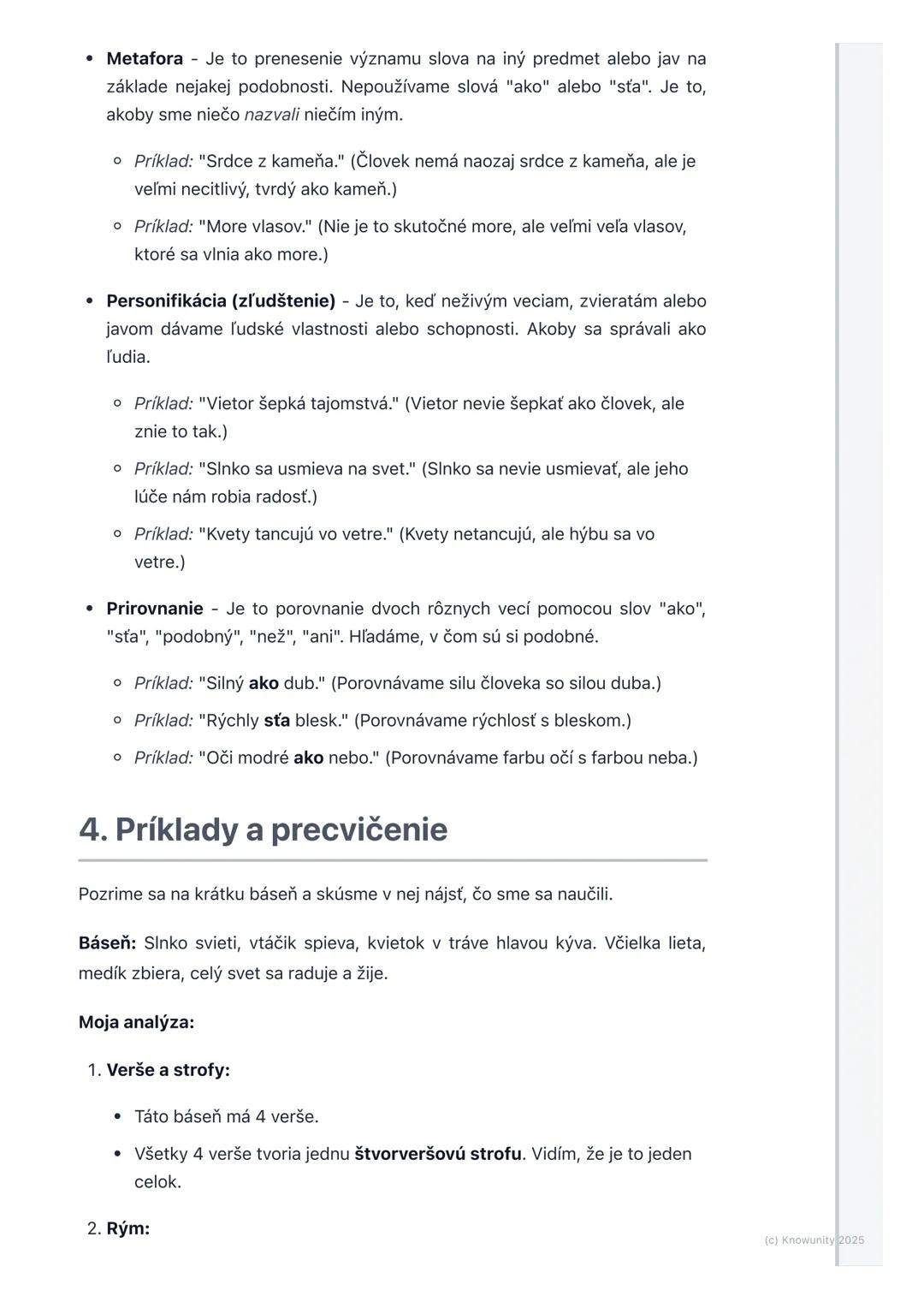 # Poézia
1. Prehľad poézie
Poézia je jeden z hlavných literárnych žánrov, ktorý sa líši od prózy (príbehov a
rozprávok) tým, že je písaná