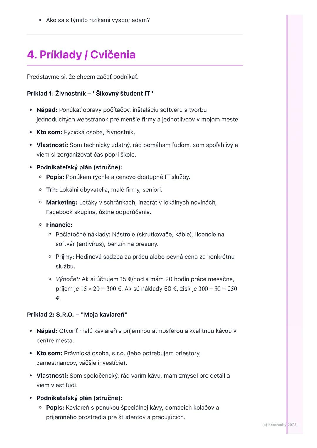 # Podnikateľ a podnikanie
## 1. Úvod do podnikania
Podnikanie je super dôležitá časť našej ekonomiky. V podstate ide o to, keď
niekto (pod