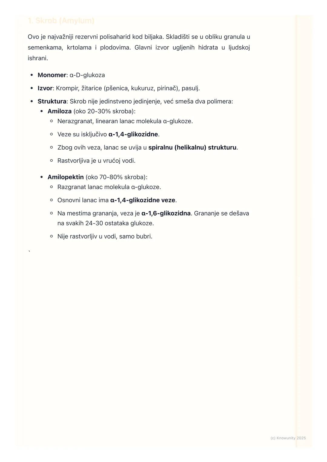 # Polisaharidi
Uvod u polisaharide
Polisaharidi su makromolekuli, tj. polimeri, koji nastaju povezivanjem velikog
broja monosaharidnih jed