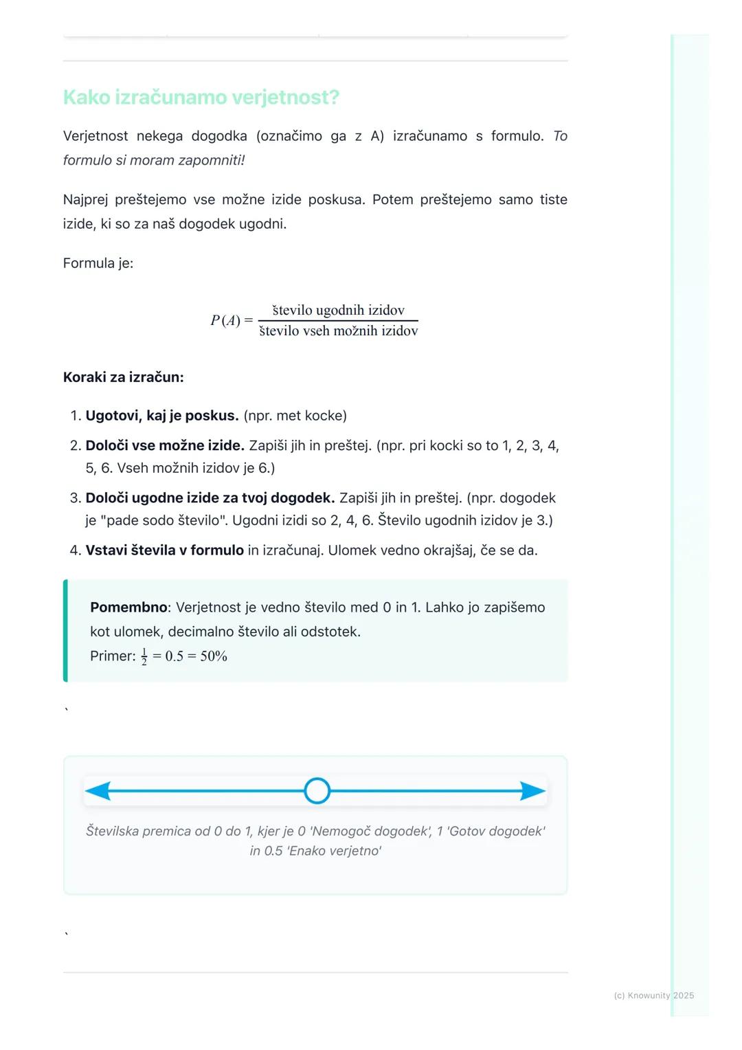 # Verjetnost
Uvod v verjetnost
Verjetnost nam pove, kako velika je možnost, da se bo nek dogodek zgodil.
Uporabljamo jo vsak dan, na prime