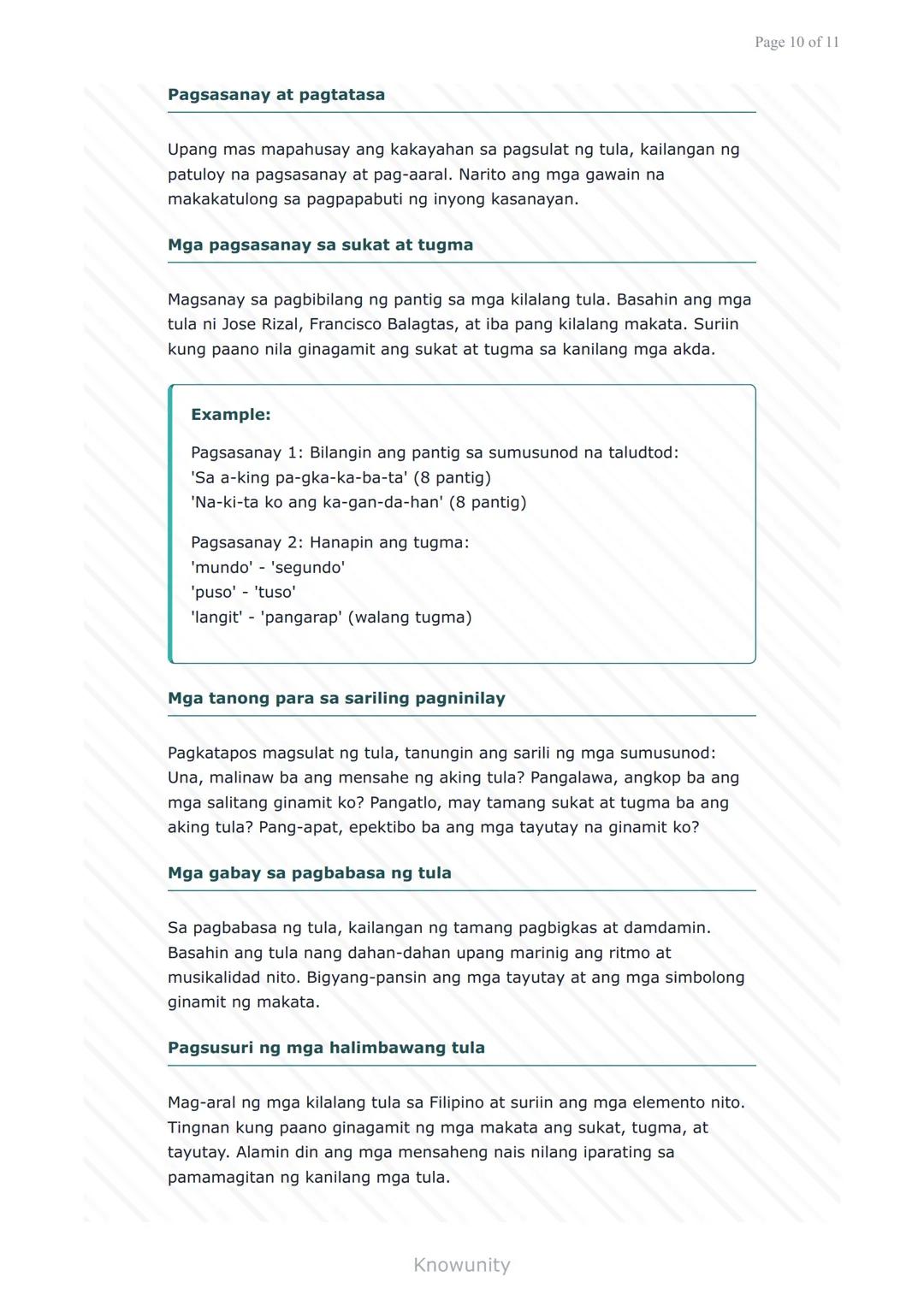 Pagsulat at Pagpapahayag: Pagbuo ng Tula
Pag-aaral sa mga elemento at pamamaraan ng
pagsulat ng tula
Mga Layuning Pang-edukasyon
Mauunawaan