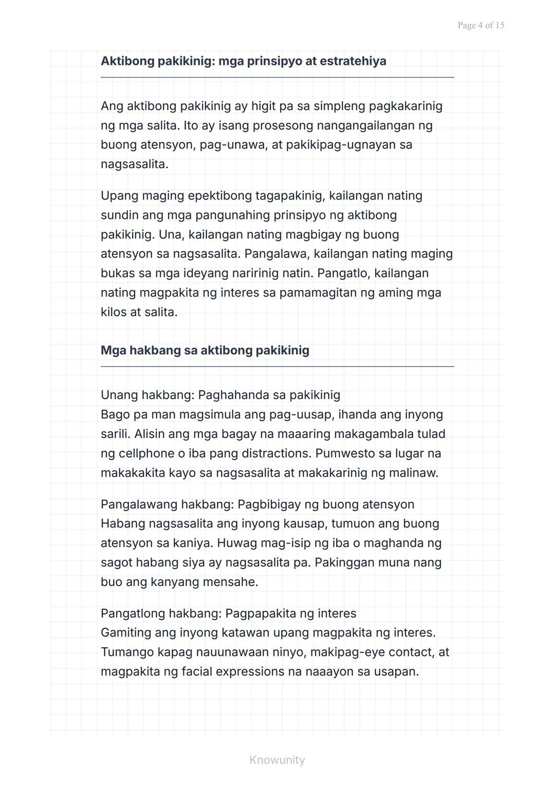 Pakikipagtalastasan at Pagpapahayag: Pakikinig at
Pagbibigay ng Feedback
Pag-aaral ng epektibong pakikinig at
pagbibigay ng feedback
Mga Lay