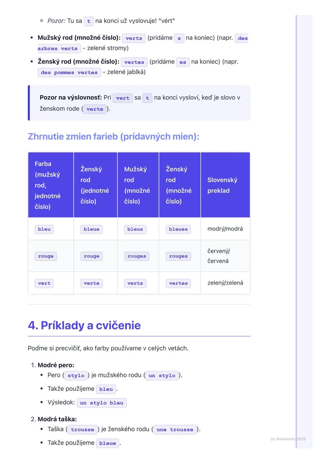 # Farby
## 1. Prehľad a úvod
Ahojte! Dnes si zopakujeme a naučíme sa niečo nové o farbách vo
francúzštine. Je to super dôležité, lebo farb