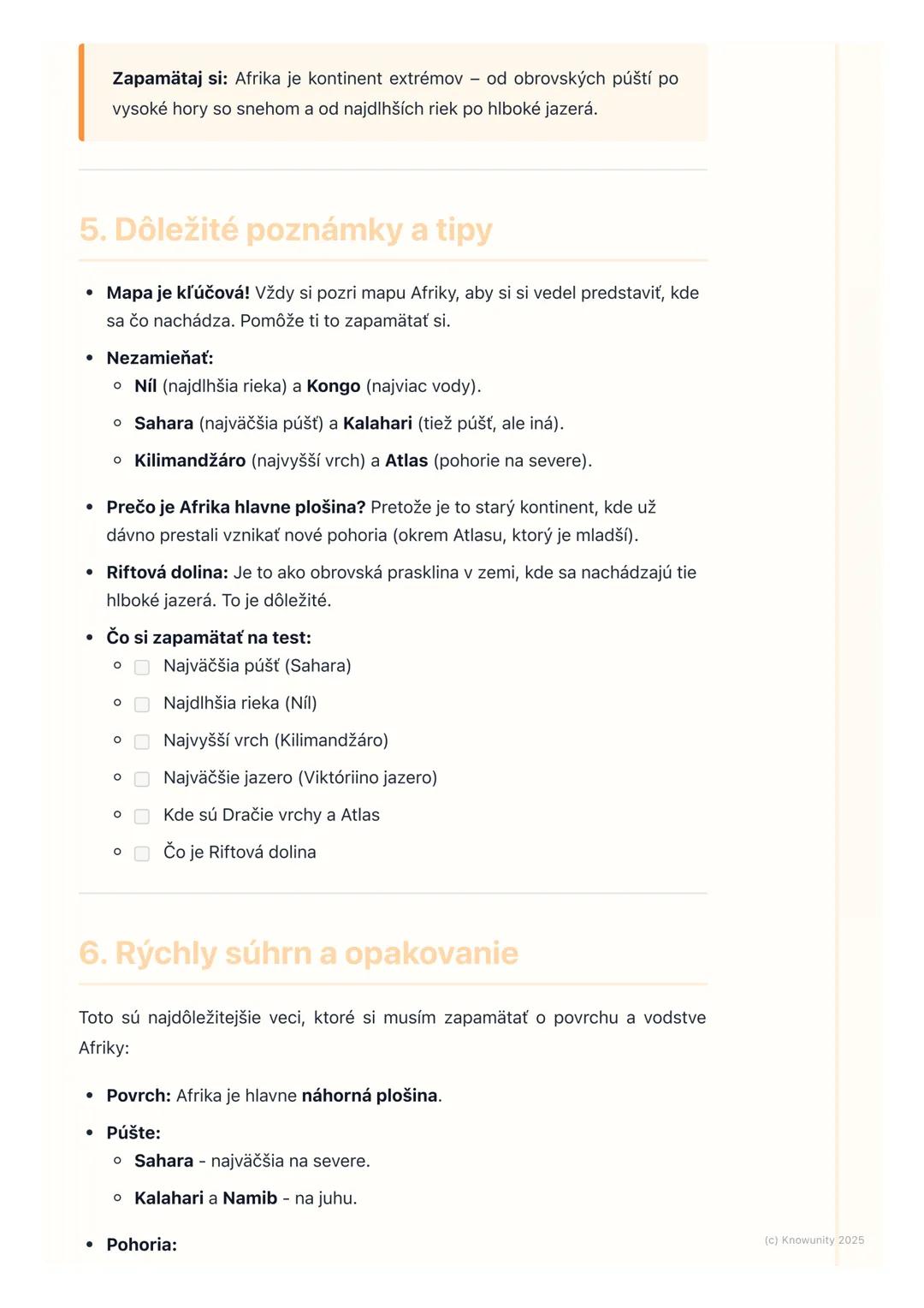 # Povrch a vodstvo Afriky
1. Úvod do povrchu a vodstva Afriky
Afrika je obrovský kontinent a má veľmi rozmanitý povrch a veľa zaujímavých