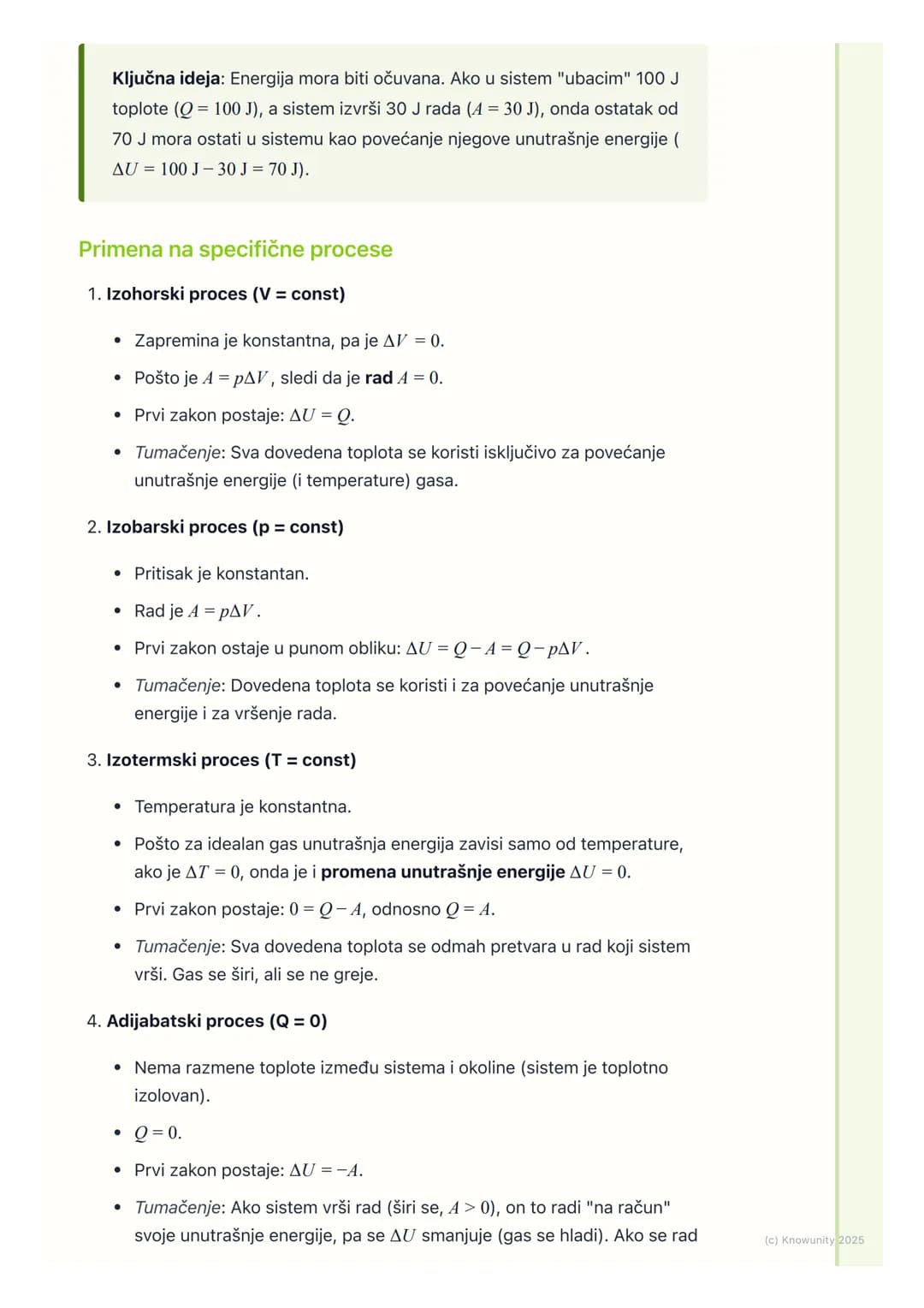 # Prvi zakon termodinamike
Uvod u prvi zakon termodinamike
Prvi zakon termodinamike je u suštini zakon održanja energije primenjen na
topl