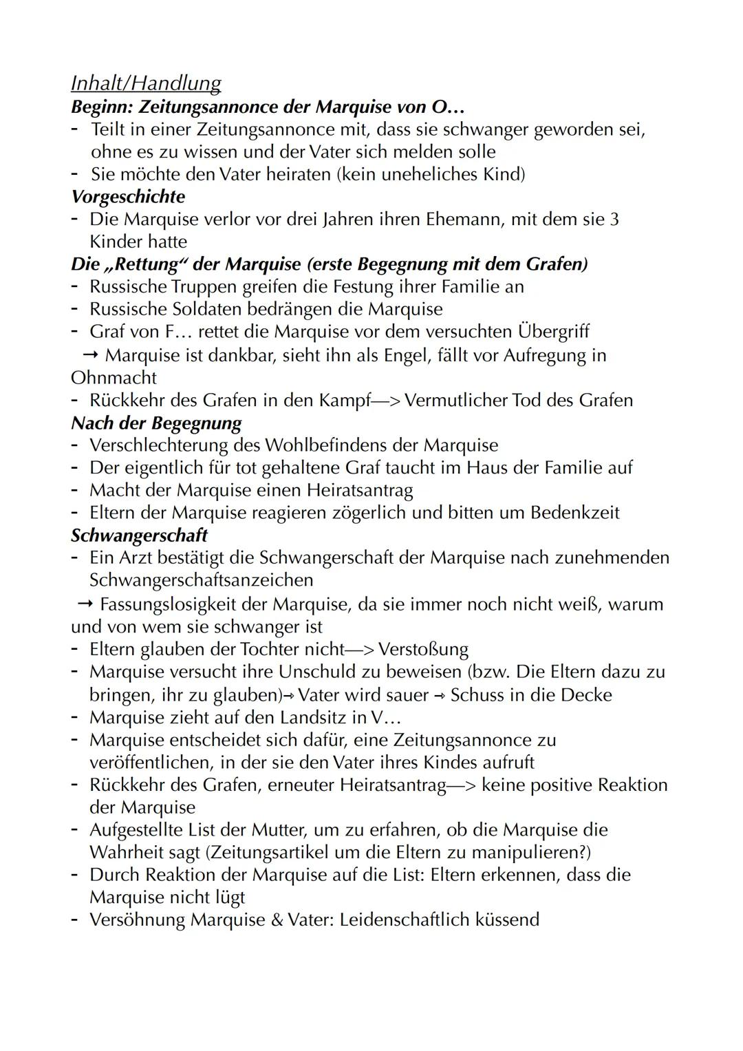 Heinrich von Kleist:
„Die Marquise von O..."
Autor: Heinrich von Kleist
Jahr: 1808
Textsorte: Novelle (Erzählung)
Protagonisten: Marquise v