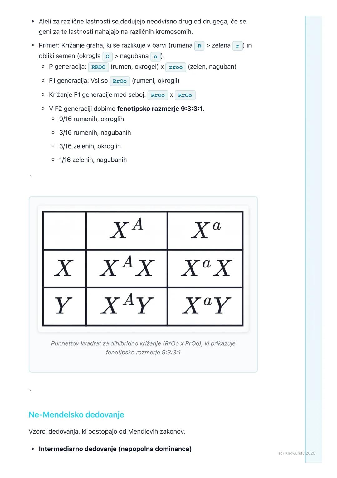 # Mendelsko in ne-Mendelsko
dedovanje
Uvod v dedovanje
Dedovanje je proces, pri katerem se lastnosti prenašajo s staršev na potomce.
Osnov