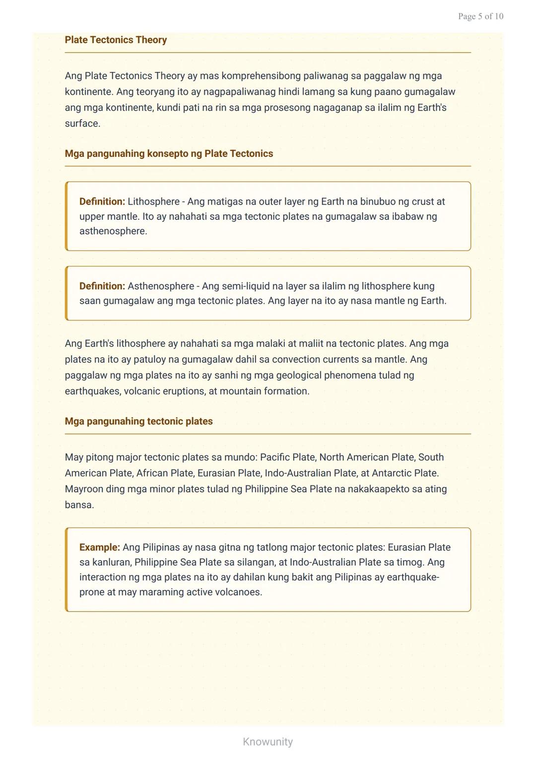 Pinagmulan at Estruktura ng Daigdig: Continental Drift at Plate Tectonics
Pag-aaral sa paggalaw ng mga kontinente at plate tectonics theory