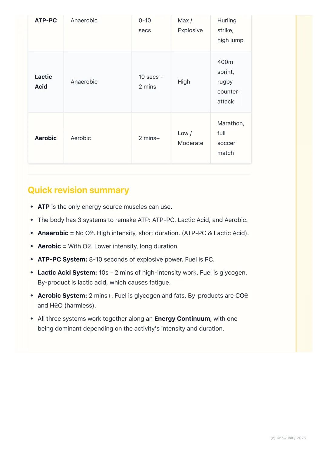 # Basic Energy Systems
Introduction to energy for movement
Everything we do in sport, from a quick sprint to a long-distance run, needs
en