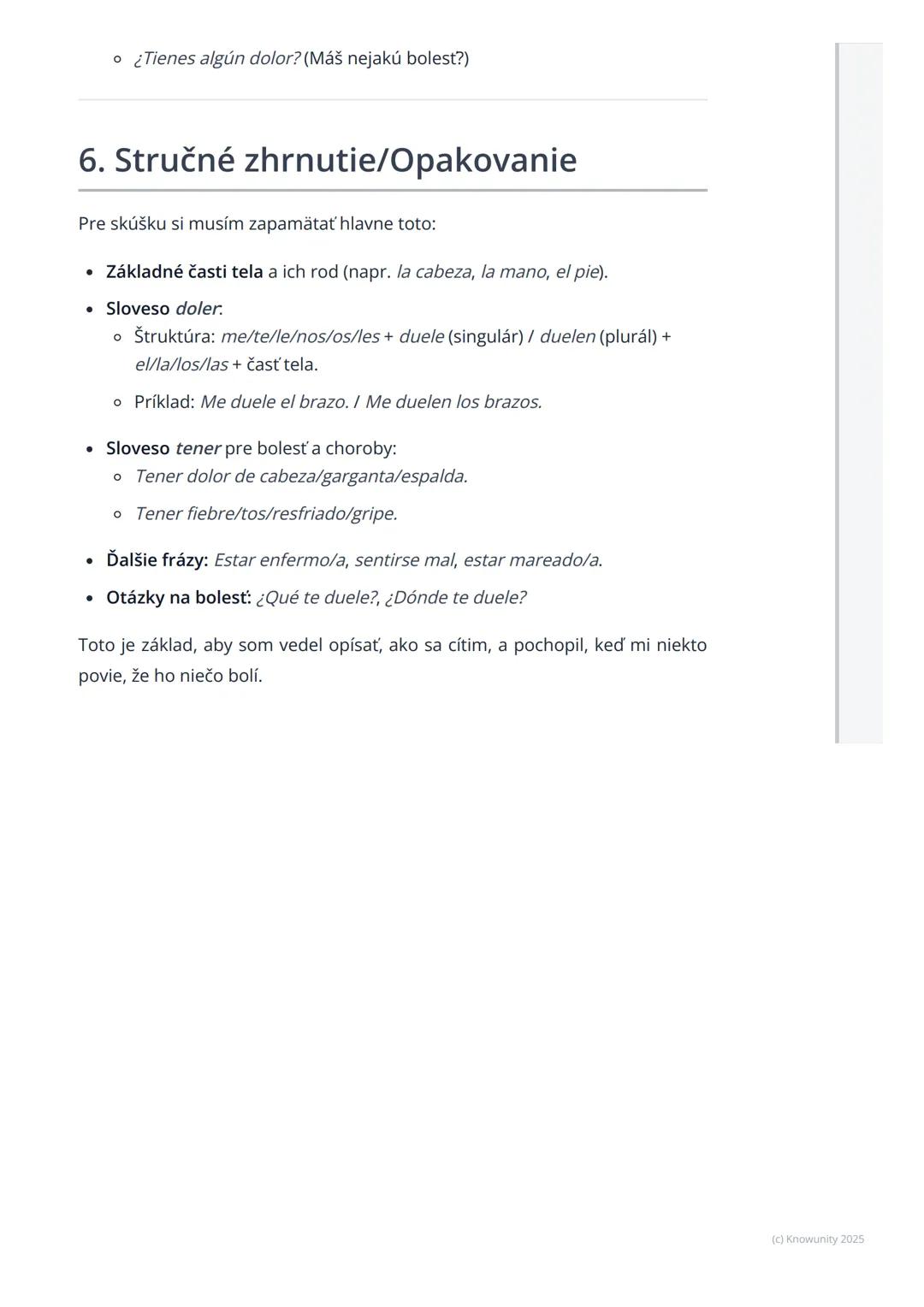 # Časti tela a opis bolesti
1. Prehľad témy: Časti tela a opis bolesti
Táto téma je super dôležitá, lebo sa naučíme, ako pomenovať rôzne č