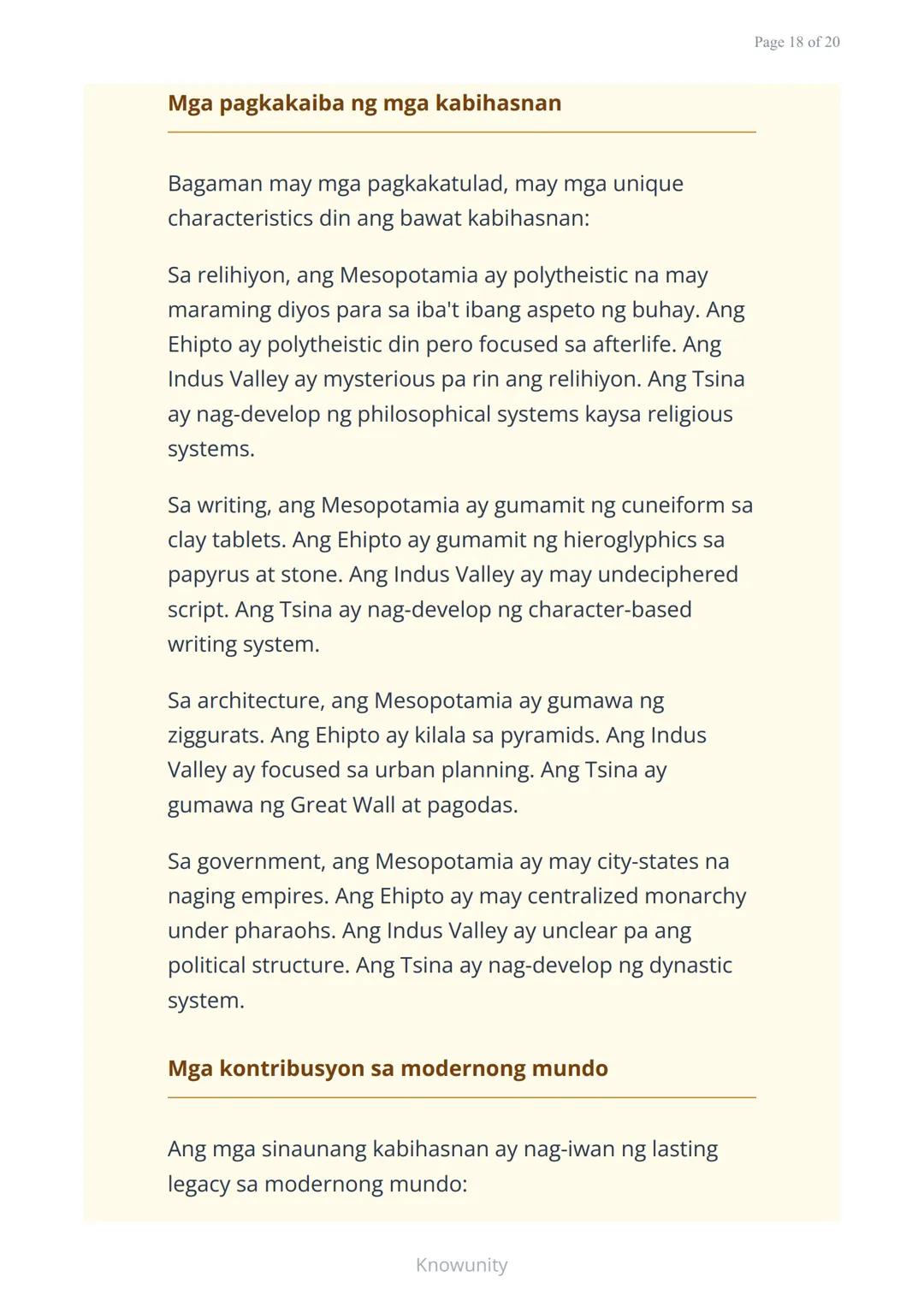 # Sinauang Kabihasnan ng Daigdig: Mesopotamia, Ehipto, Indus, at Tsina
Pag-aaral ng apat na mahahalagang sinaunang kabihasnan sa mundo
##