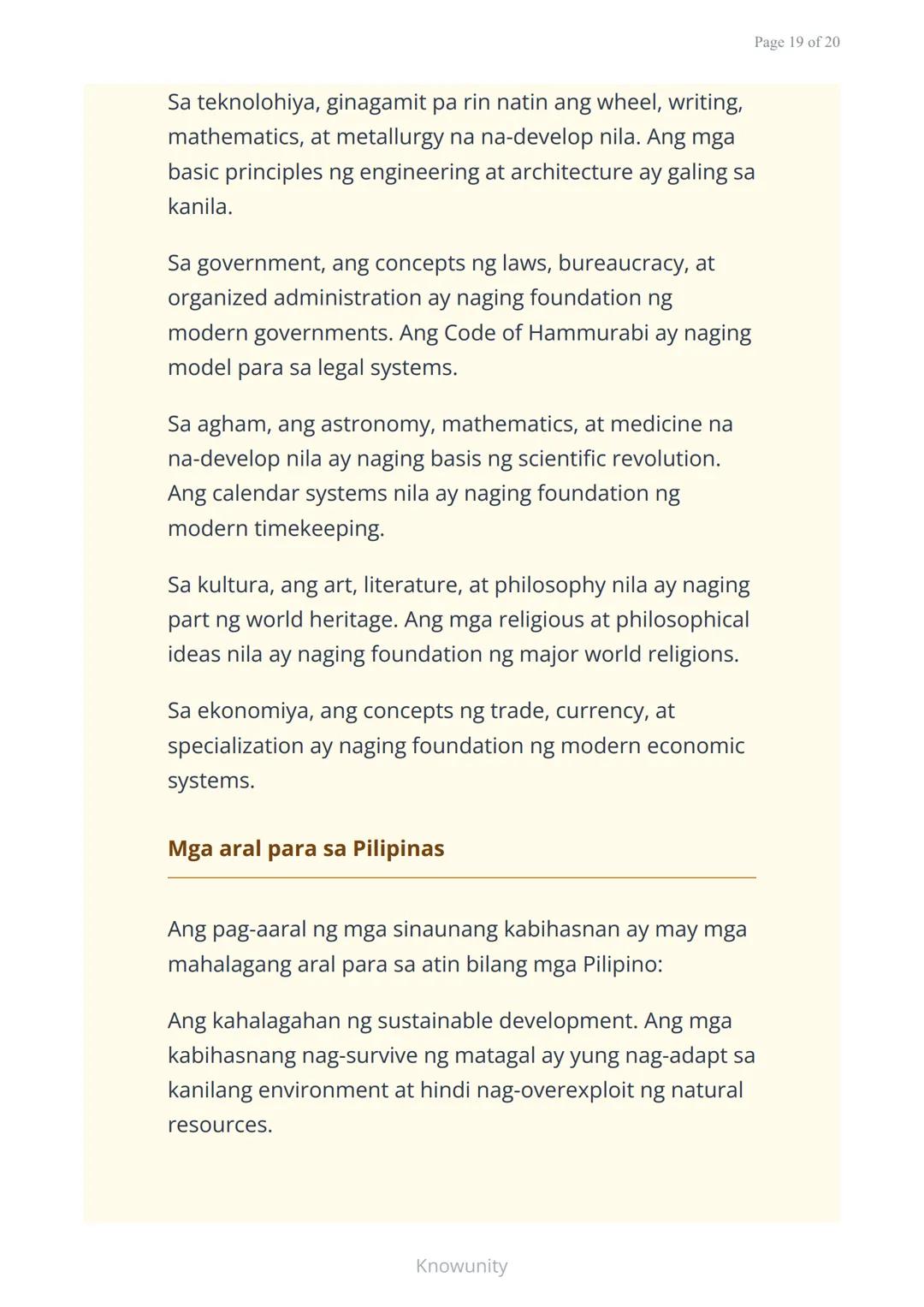# Sinauang Kabihasnan ng Daigdig: Mesopotamia, Ehipto, Indus, at Tsina
Pag-aaral ng apat na mahahalagang sinaunang kabihasnan sa mundo
##